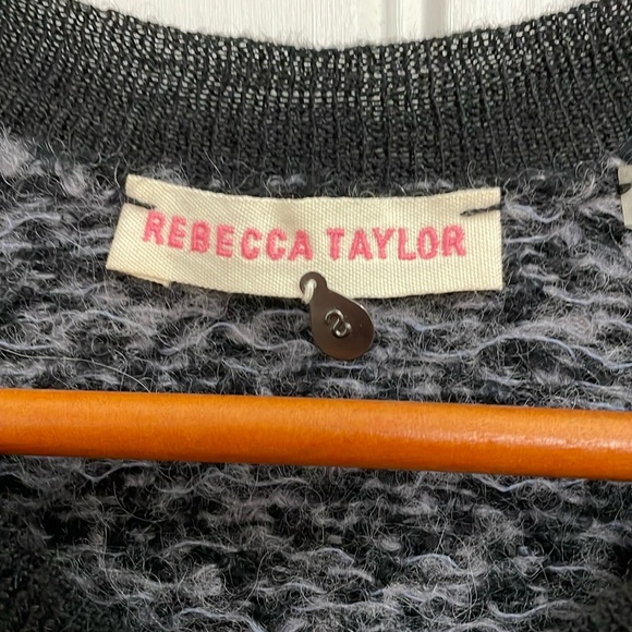 REBECCA TAYLOR oversized gray and black short sleeve sweater.  S - Picture 5 of 5